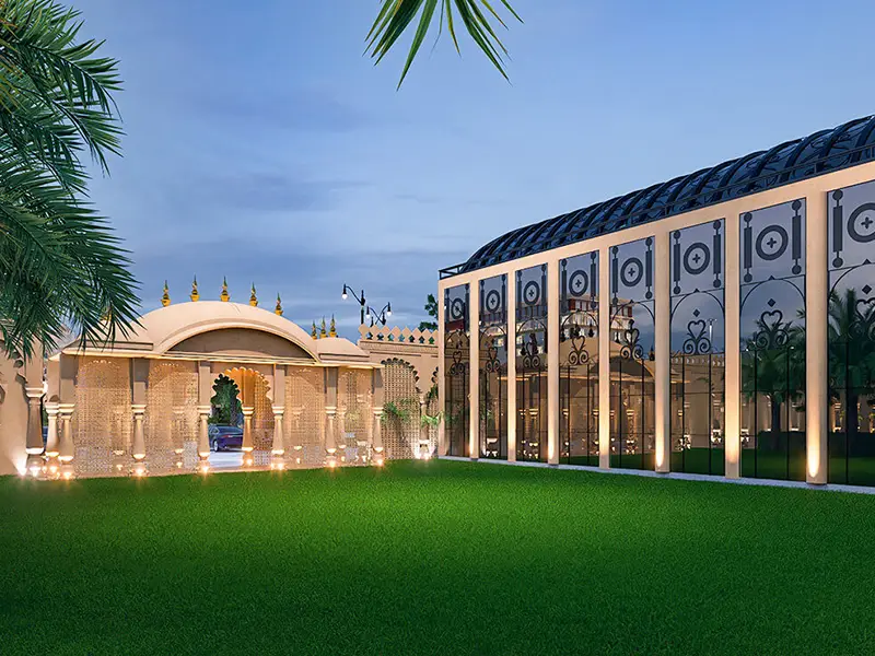 Elegant event lighting design at The Gauri Hotels & Resorts